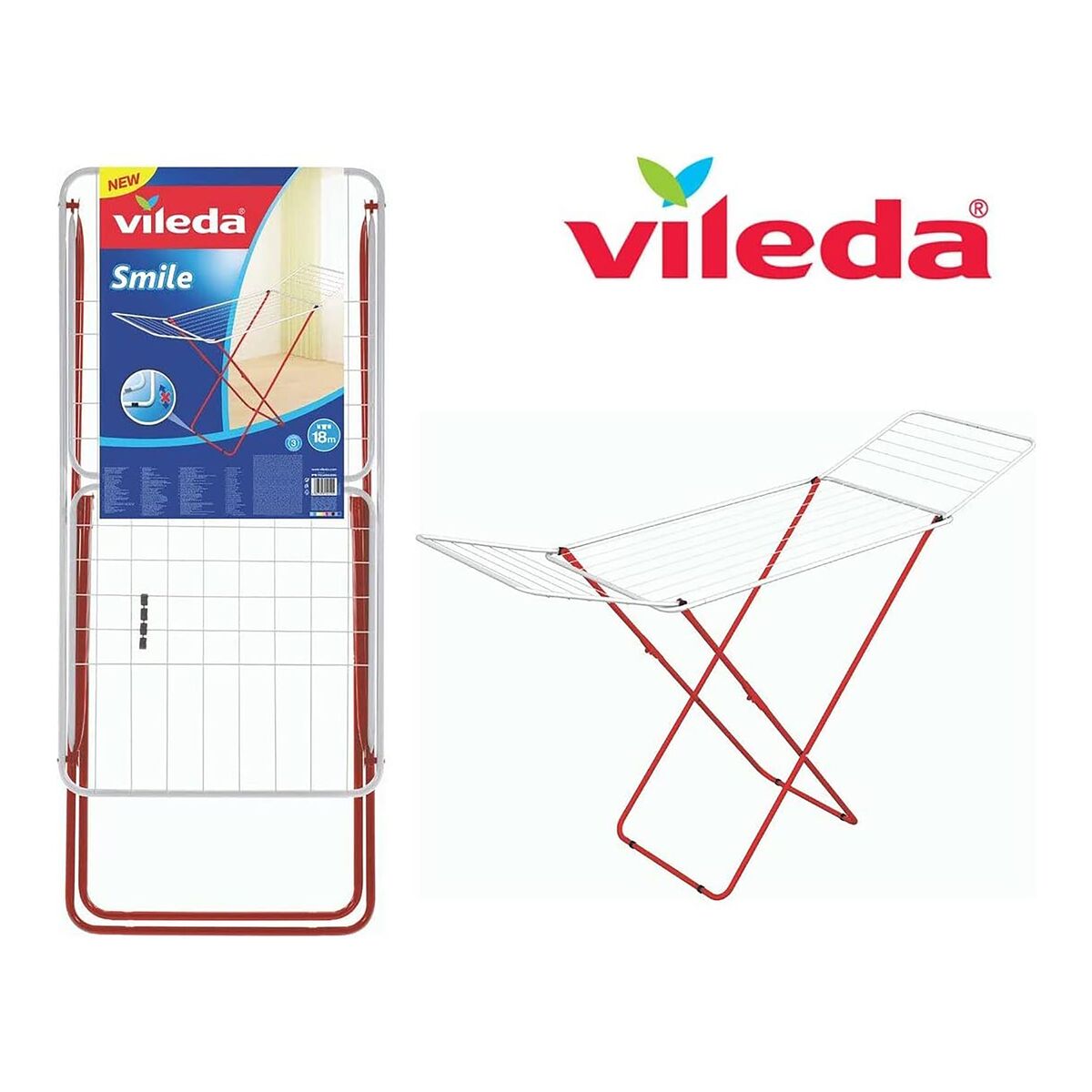 Vileda Clothes Drying Rack White and Red Drying Racks & Acce